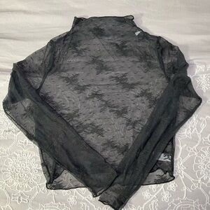 aerie mock neck sheer top